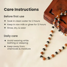 Divya Raksha Rudraksha & Karungali Mala with Silver Capping