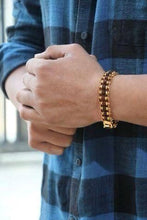 Genuine Paanch Mukhi Modern Rudraksha Bracelet With Gold Plating