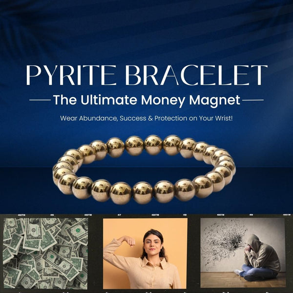 Golden Pyrite Bracelet - 8mm Beads