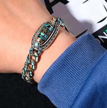 Six-Character Mantra Nine-Eyed Dzi Bead Bracelet