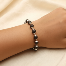 Silver Plated Karungali Mala + Karungali Bracelet Combo