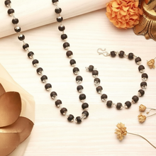 Silver Plated Karungali Mala + Karungali Bracelet Combo